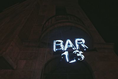 Low angle view of illuminated building