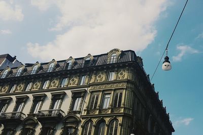 Low angle view of building against sky in turin italy