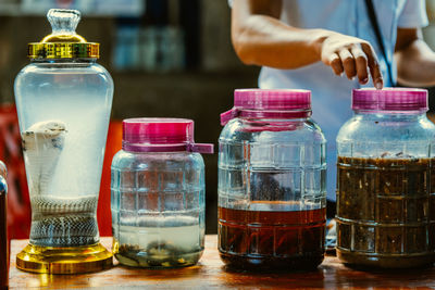 Glass of jar on table