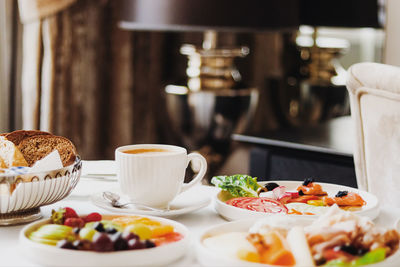 Close-up of food on table