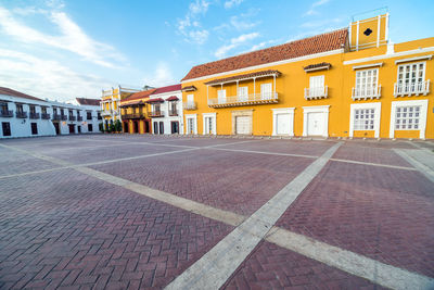 Buildings at plaza de la aduana against sky
