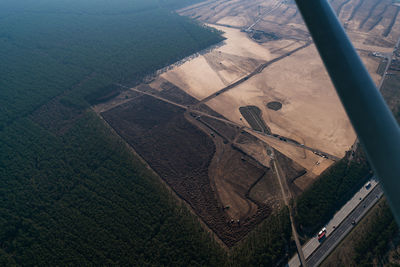 High angle view of agricultural field