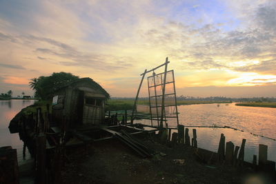 View of sea at sunset