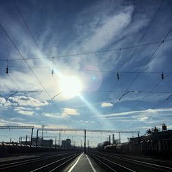 Railroad tracks against sky