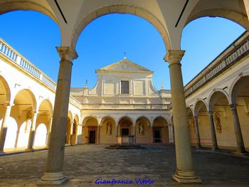 Low angle view of historical building against clear sky