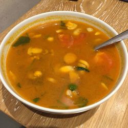 Close-up of soup in bowl