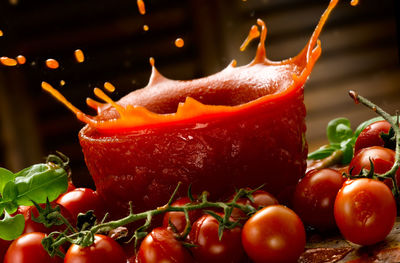 Close-up of tomatoes on table