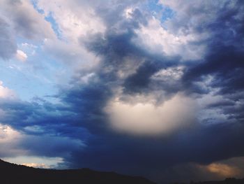 Low angle view of cloudy sky