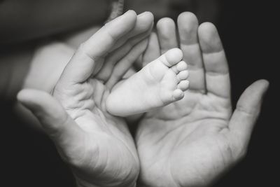 Close-up of baby hands