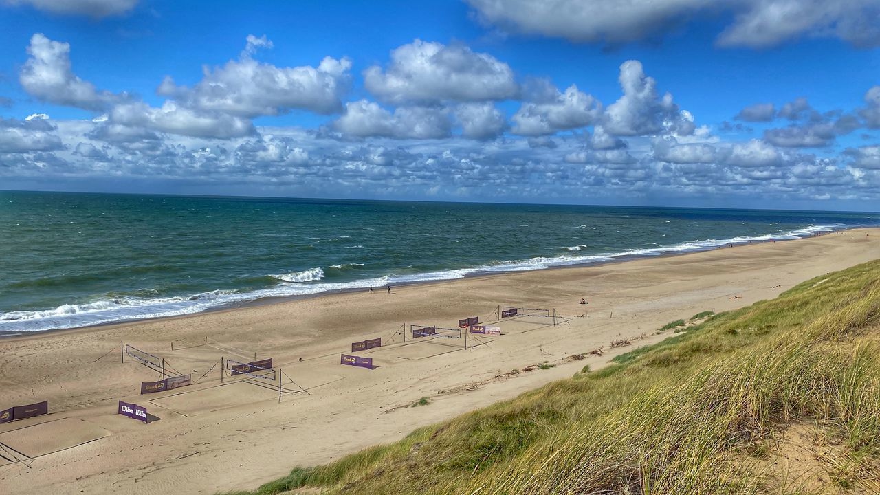 PANORAMIC SHOT OF BEACH AGAINST SKY