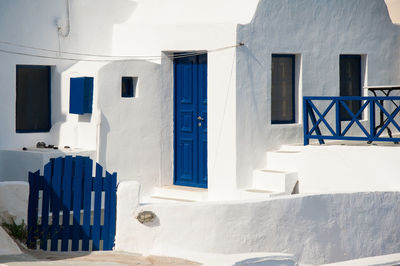 White door of building