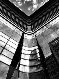 Low angle view of modern building against sky