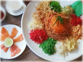 Close-up of food served in plate