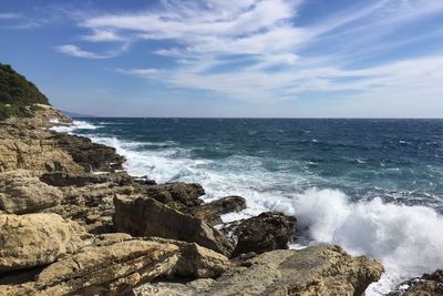 Rocks in sea