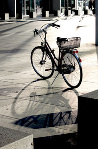 Bicycle against brick wall