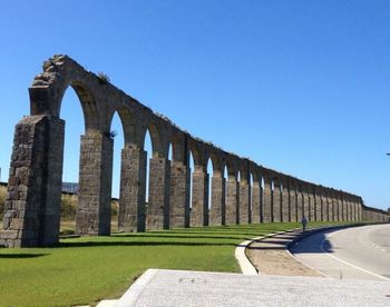 View of historical building against clear blue sky