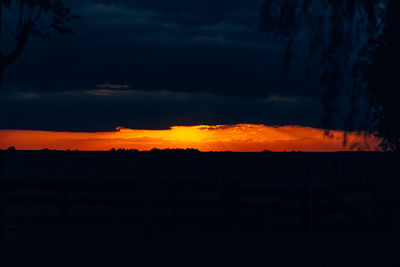 Scenic view of dramatic sky during sunset