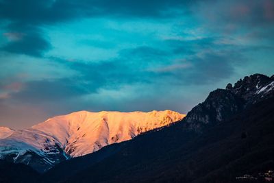 Scenic view of mountains against sky