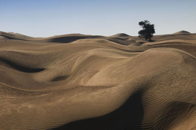 Scenic view of desert against clear sky