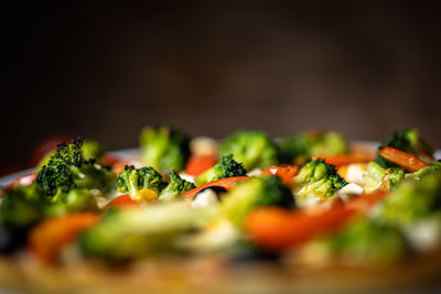 Close-up of chopped vegetables