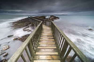 Pier over sea against sky