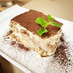 Close-up of cake in plate