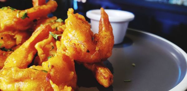 Close-up of served food on plate
