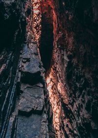 Low angle view of rock formation