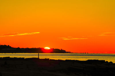 Scenic view of landscape at sunset