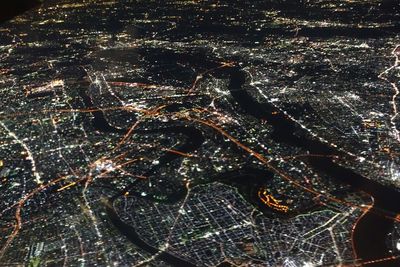 View of blurred lights at night