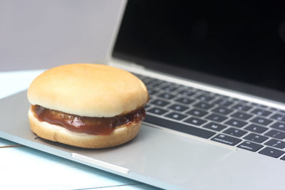 Close-up of cake on table