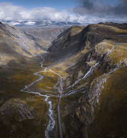 Scenic view of mountains against sky