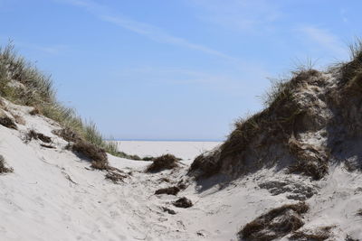 Scenic view of beach against sky