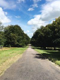 Empty road in park