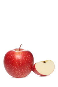 Close-up of apple against white background