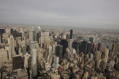 High angle view of cityscape against sky