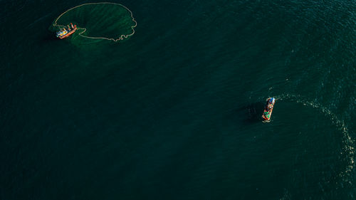 High angle view of sea