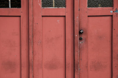 Full frame shot of closed door of building