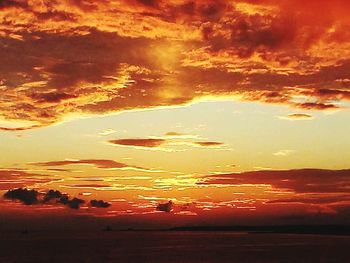 Full frame shot of dramatic sky over sea