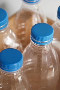 Close-up of drink in glass jar on table