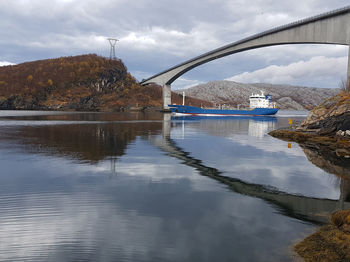 Bridge over river against sky