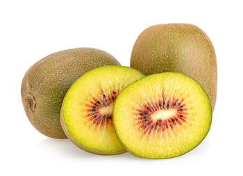 Close-up of fruits against white background