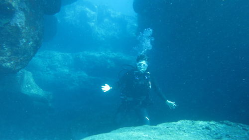 Scuba diving in sea