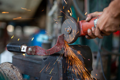 Man working on metal structure