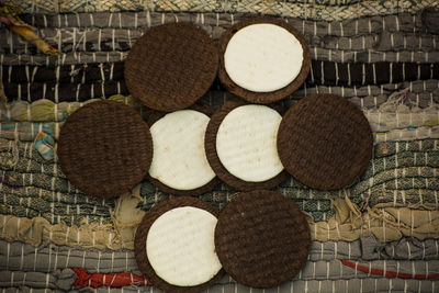 Close-up of wicker basket for sale in market