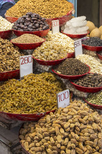 Food for sale at market stall