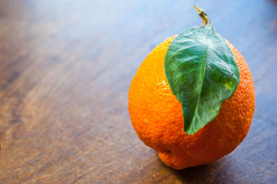 Close-up of orange on table