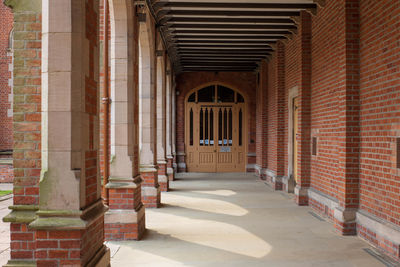 Empty corridor of historic building