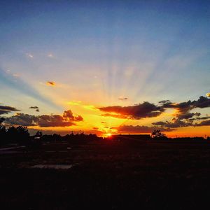 Silhouette of landscape at sunset