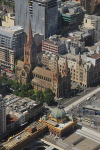 Aerial view of buildings in city